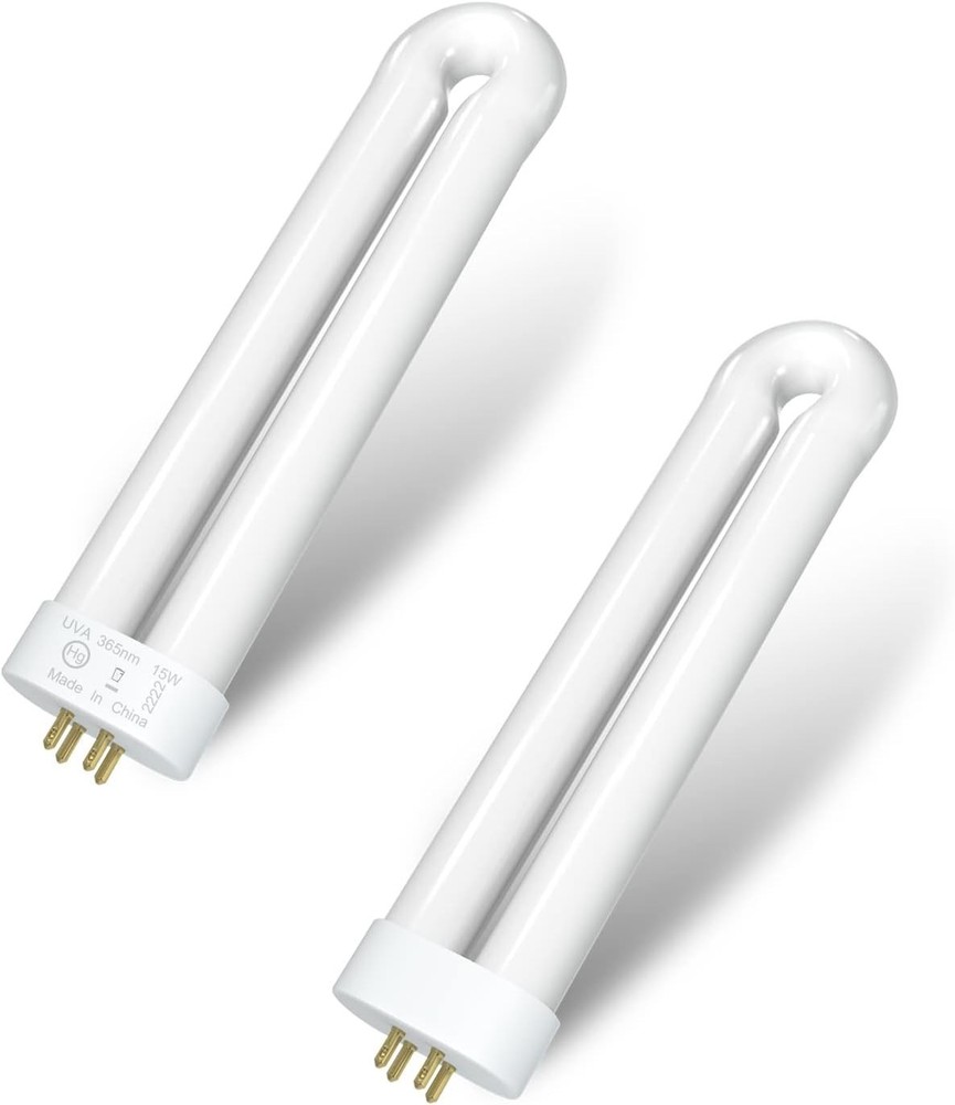 2 Pack 15W Bug Zapper Replacement Bulb 4 Pin FUL15W-BL UV Insect Lamp