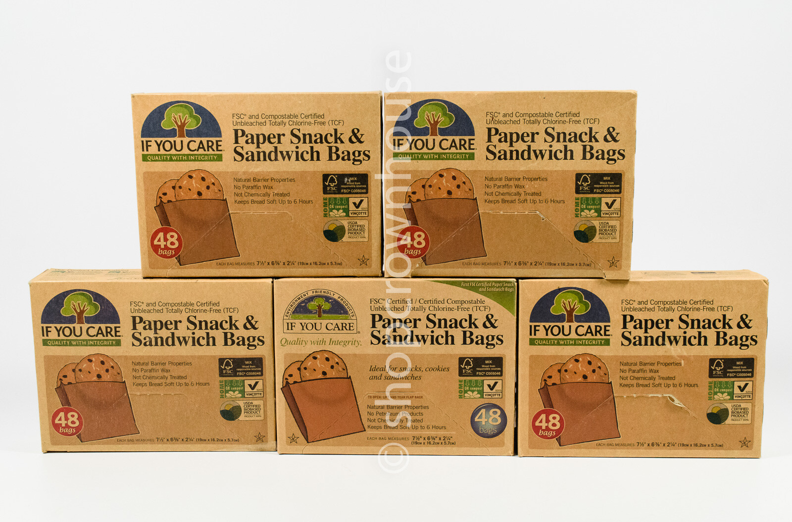 5 If You Care Unbleached Paper Snack & Sandwich Bags 48ct=240 bags Compostable gallery