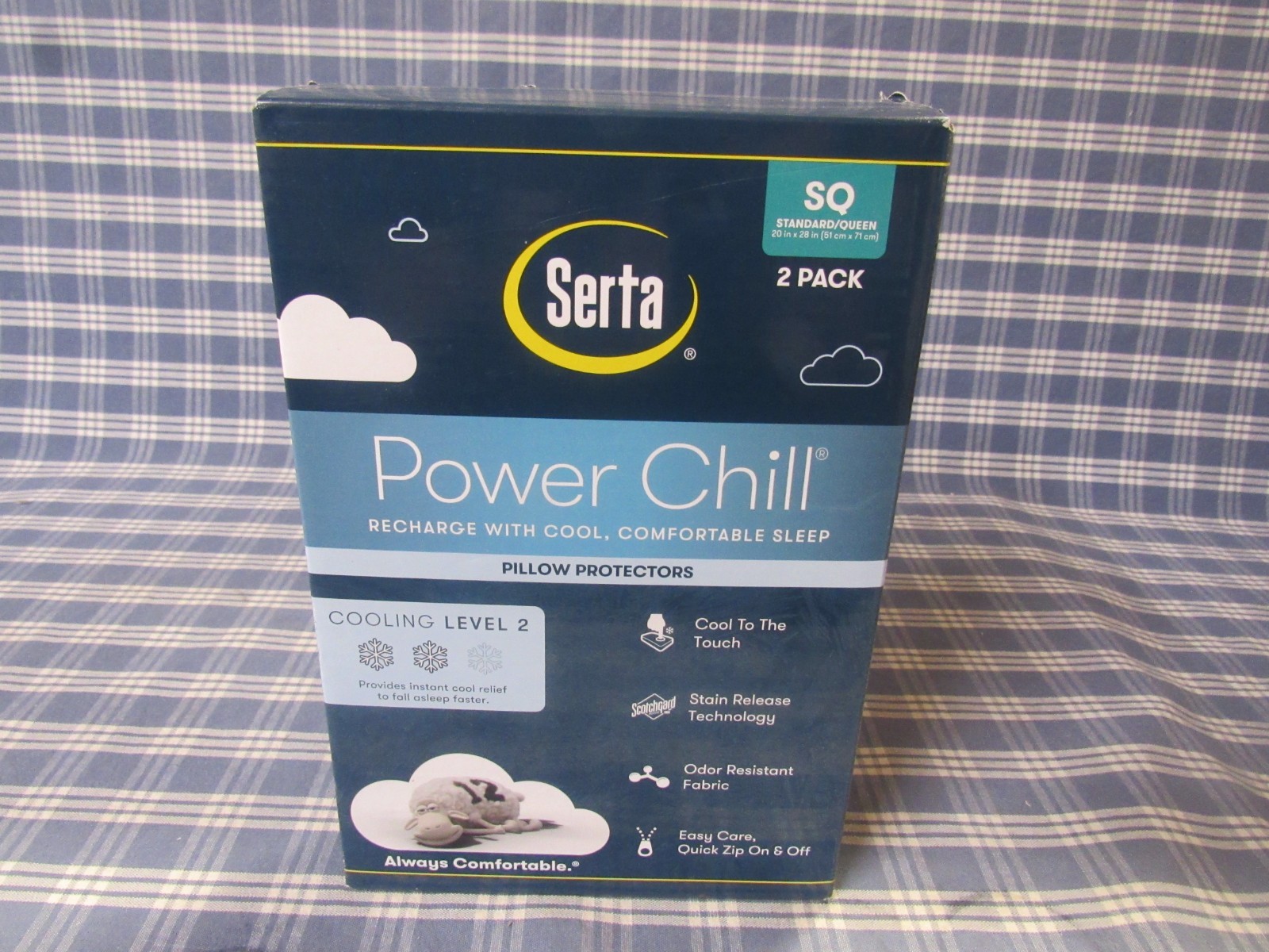 Serta Power Chill Cooling Pillow Protectors Queen Size (New 2 Pk) FREE SHIPPING. gallery