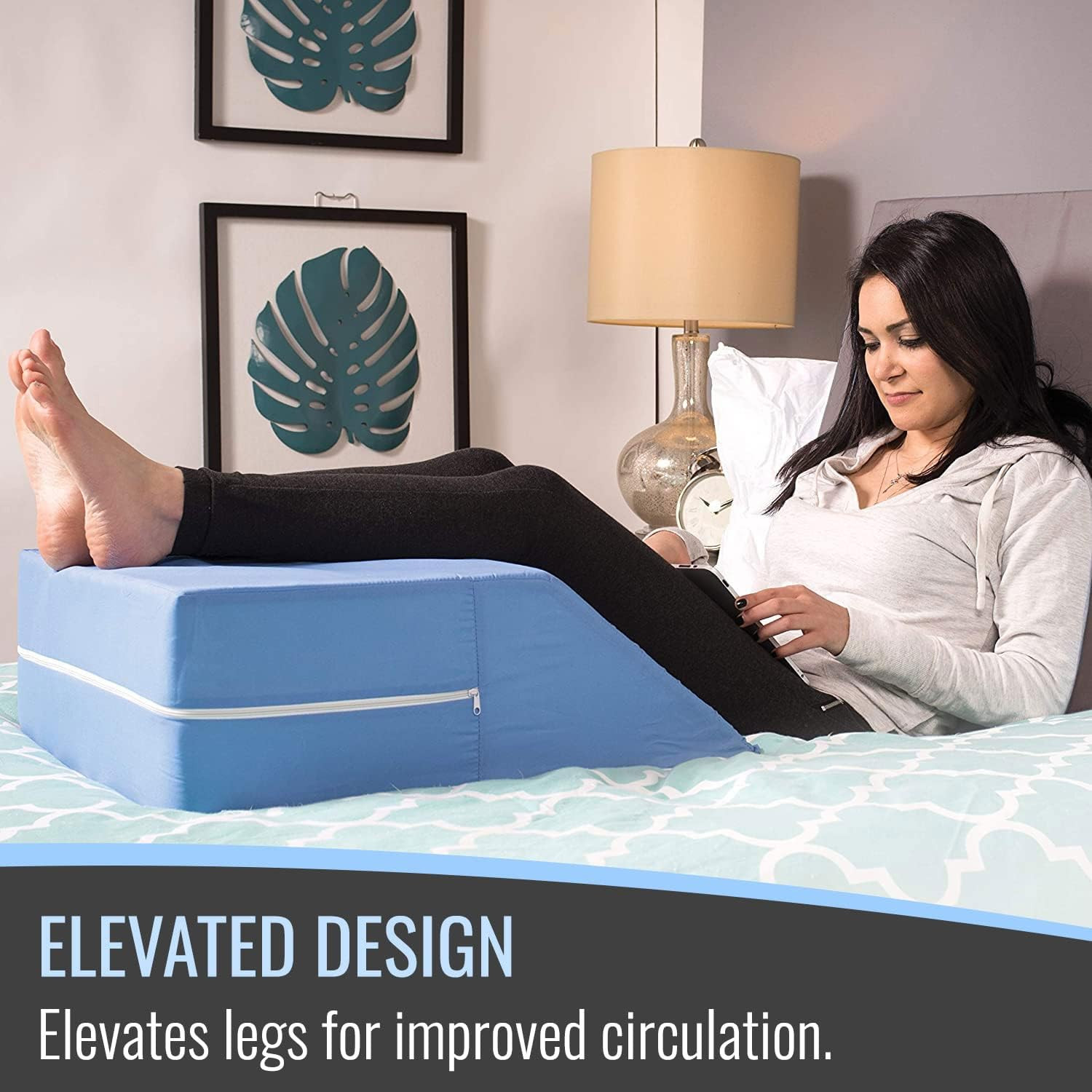 DMI 8 Inch Blue Body Positioner Wedge Pillow for Leg Elevation and Pain Relief gallery