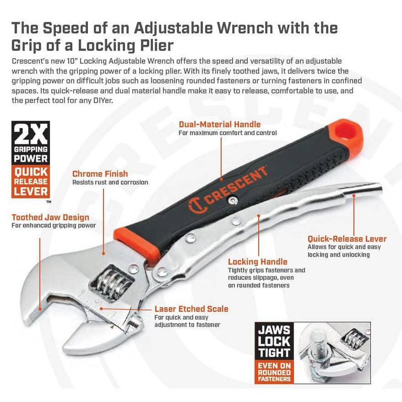 10 in. Crescent Locking Adjustable Wrench gallery