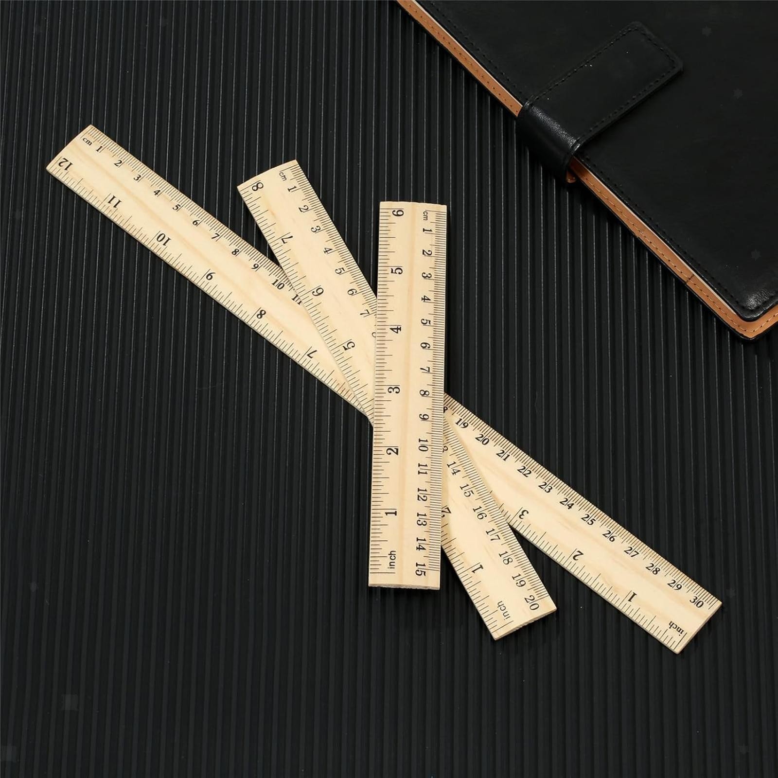 3Pcs Wooden Ruler Straight Ruler Easy Read Markings 15cm 30cm 20cm Measuring gallery