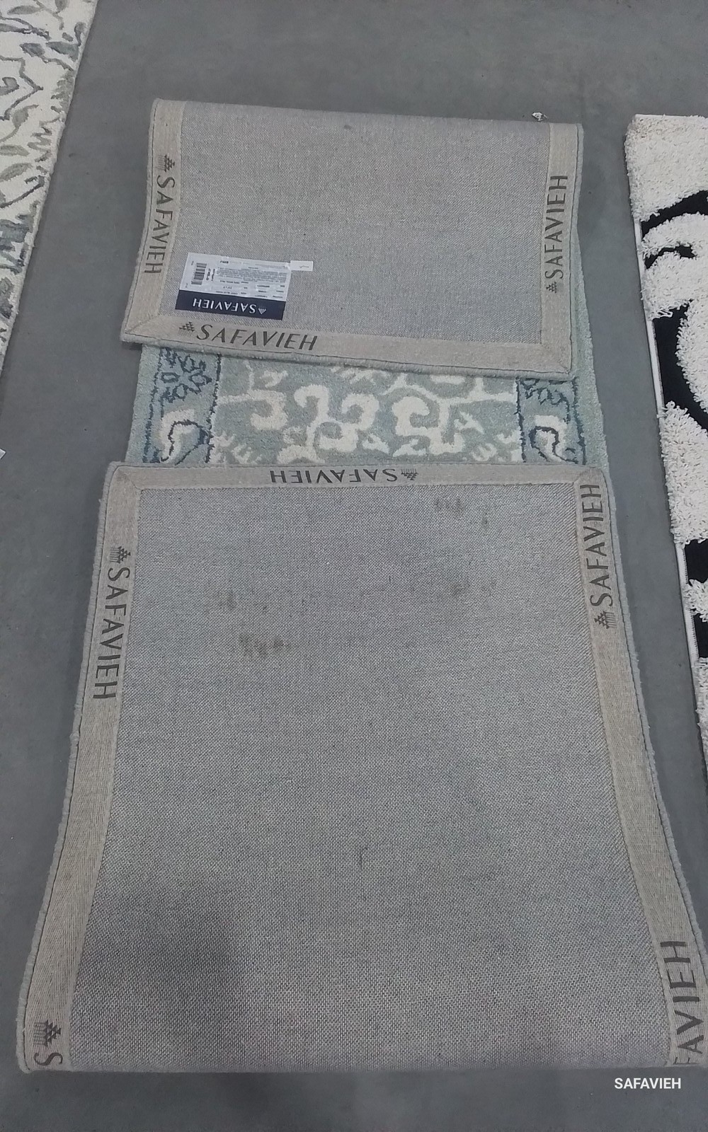 LT BLUE / IVORY 2'-3" x 9'-0" Back Stain Rug, Reduced Price 1172800981 AT860L-29 gallery