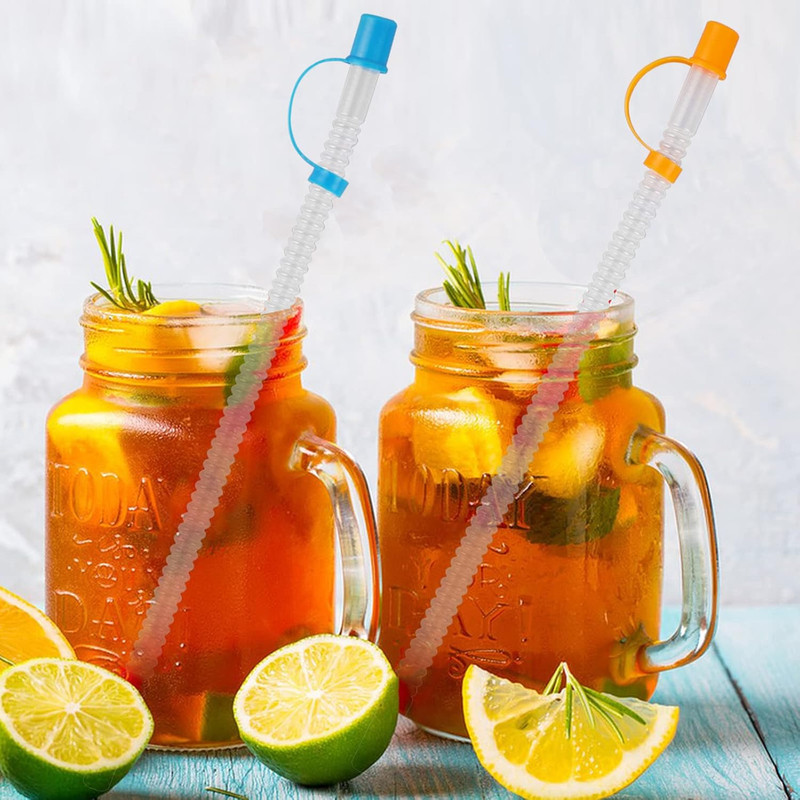 Multifunctional 24 Pack Bendable Straws and Covers. 11 Inch Long Flexible Straws gallery