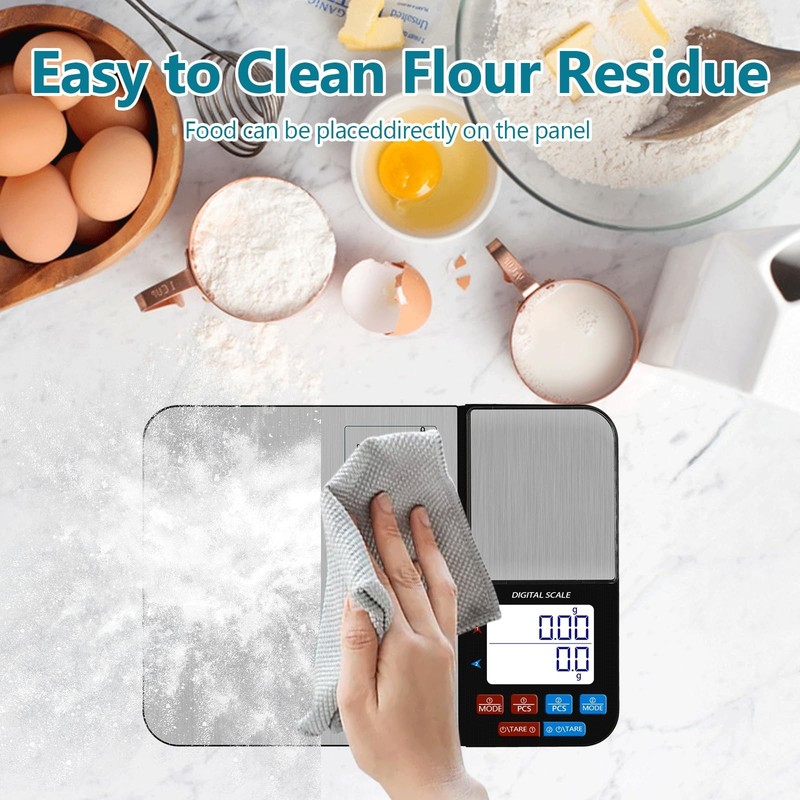 Dual Platform Digital Kitchen Scale, USB Rechargeable, 11lbs/5kg with 0.1g Pr... gallery