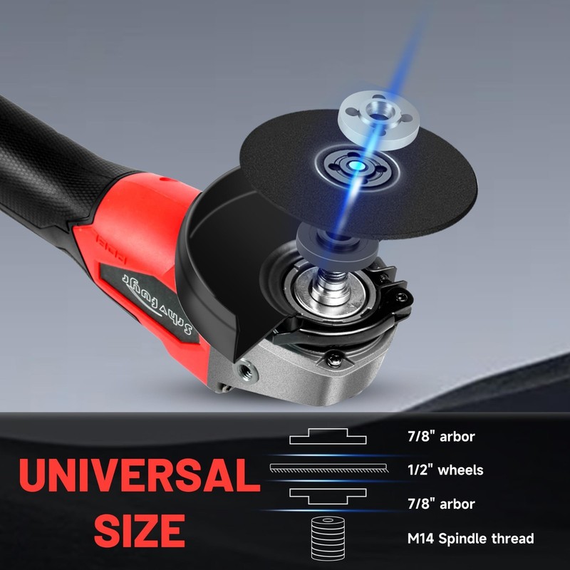 Cordless Angle Grinder 4-1/2" Brushless, 8000 RPM, Battery Powered for Cutting, gallery