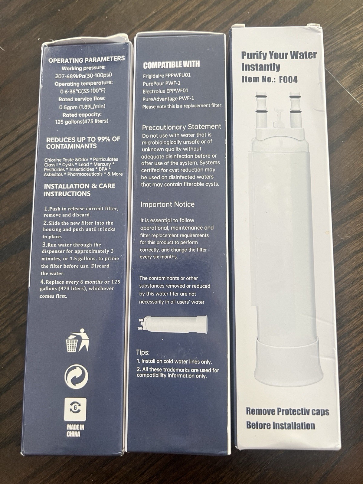New Sealed 3 Pack Refrigerator Water Filter For FPPWFU01 PWF-1 EPPWF01 Free Ship gallery