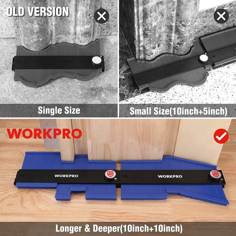 WORKPRO Connectable Contour Gauge (10+10 Inch), Profile Duplicator with Lock NEW gallery