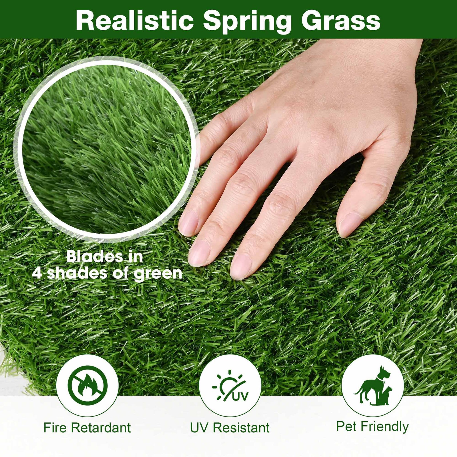 Yescom Artificial Grass Turf 0.8" Synthetic Lawn Indoor Outdoor Home Décor gallery