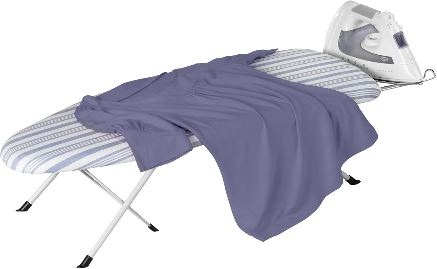 Folding Tabletop Ironing Board with Iron Rest, Blue, 32” L X 12” W, Steel Frame gallery