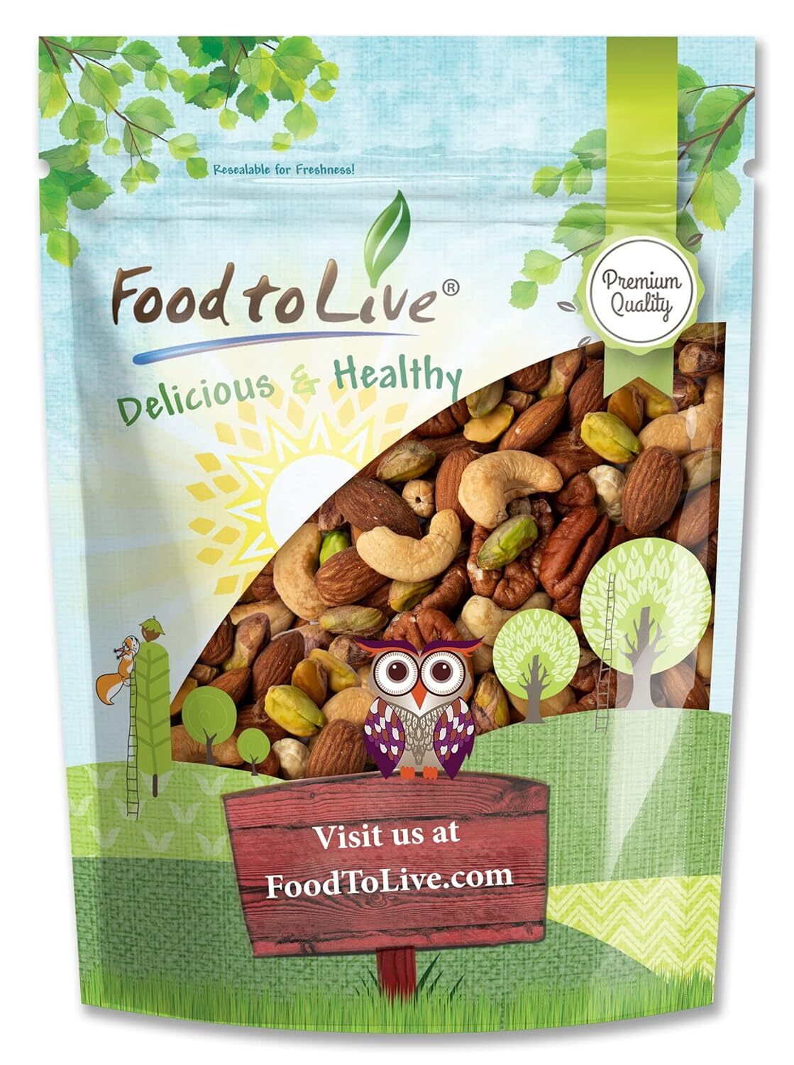 Four Nuts Mix, Dry Roasted & Lightly Salted – Vegan Snack, No Oil Added, Bulk gallery