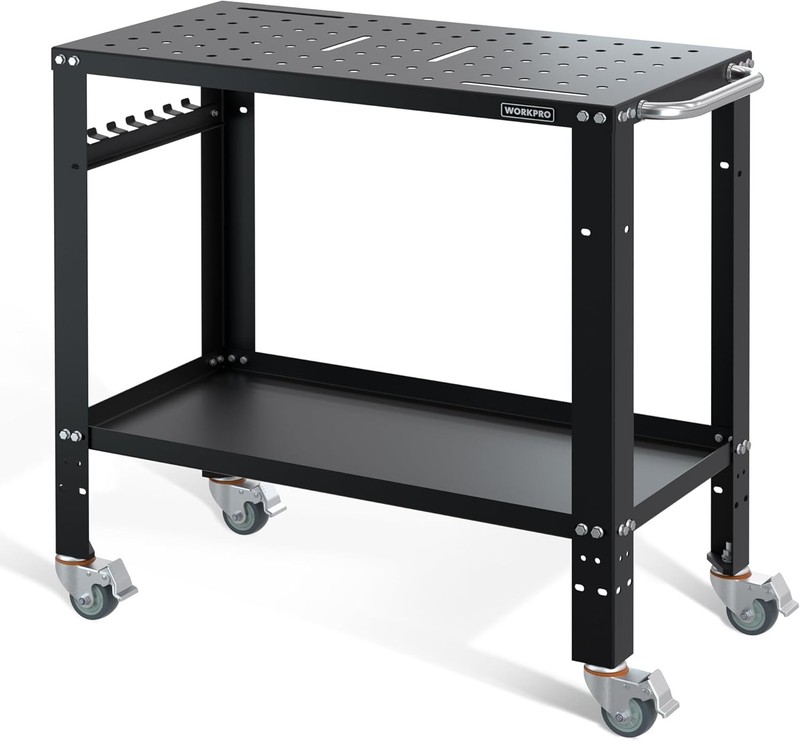 WORKPRO 36"×18" Welding Table 1200 lbs Load Capacity 5/8" Hole Welding Workbench gallery
