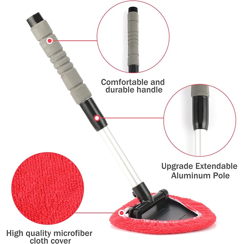 Auto Windshield Cleaning Tool Window Cleaner Brush Glass Wiper Extendable Handle gallery