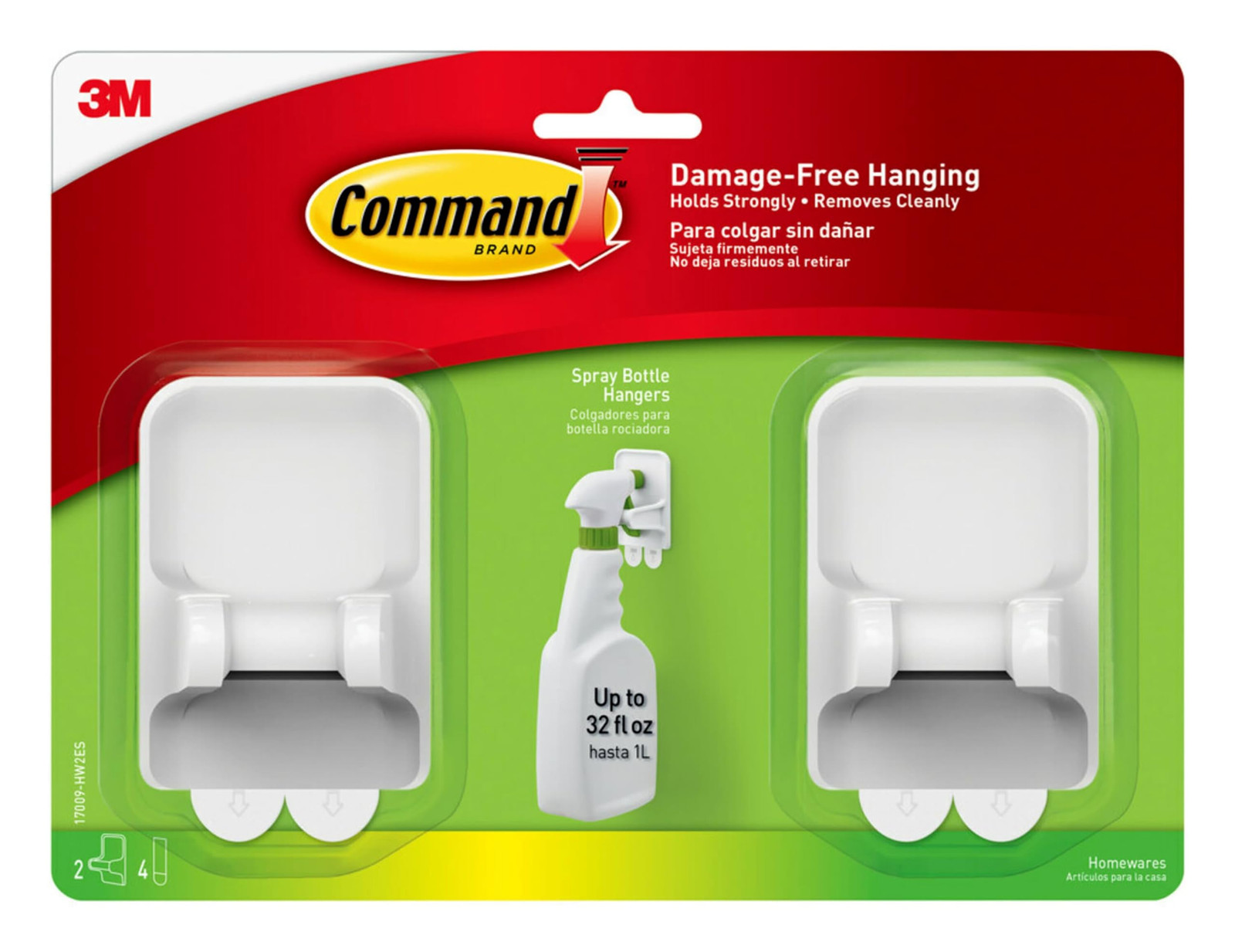 Command Spray Bottle Holder Set 2 White Hangers Damage Free Storage Solution gallery