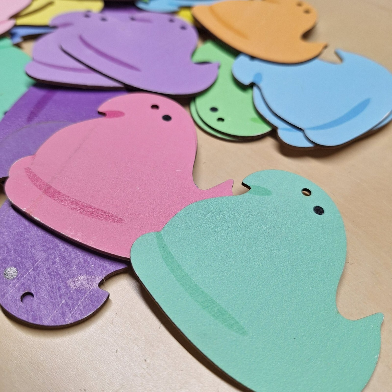 Easter Chick Wooden Peeps Spring 3 Inch Set of 30 Baby Shower Decorations gallery