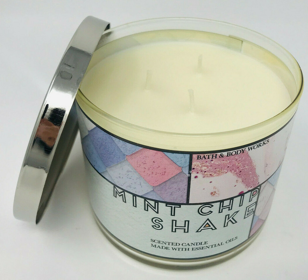 MINT CHIP SHAKE BATH & BODY WORKS SCENTED CANDLE 3 WICK LARGE 14.5 OZ gallery