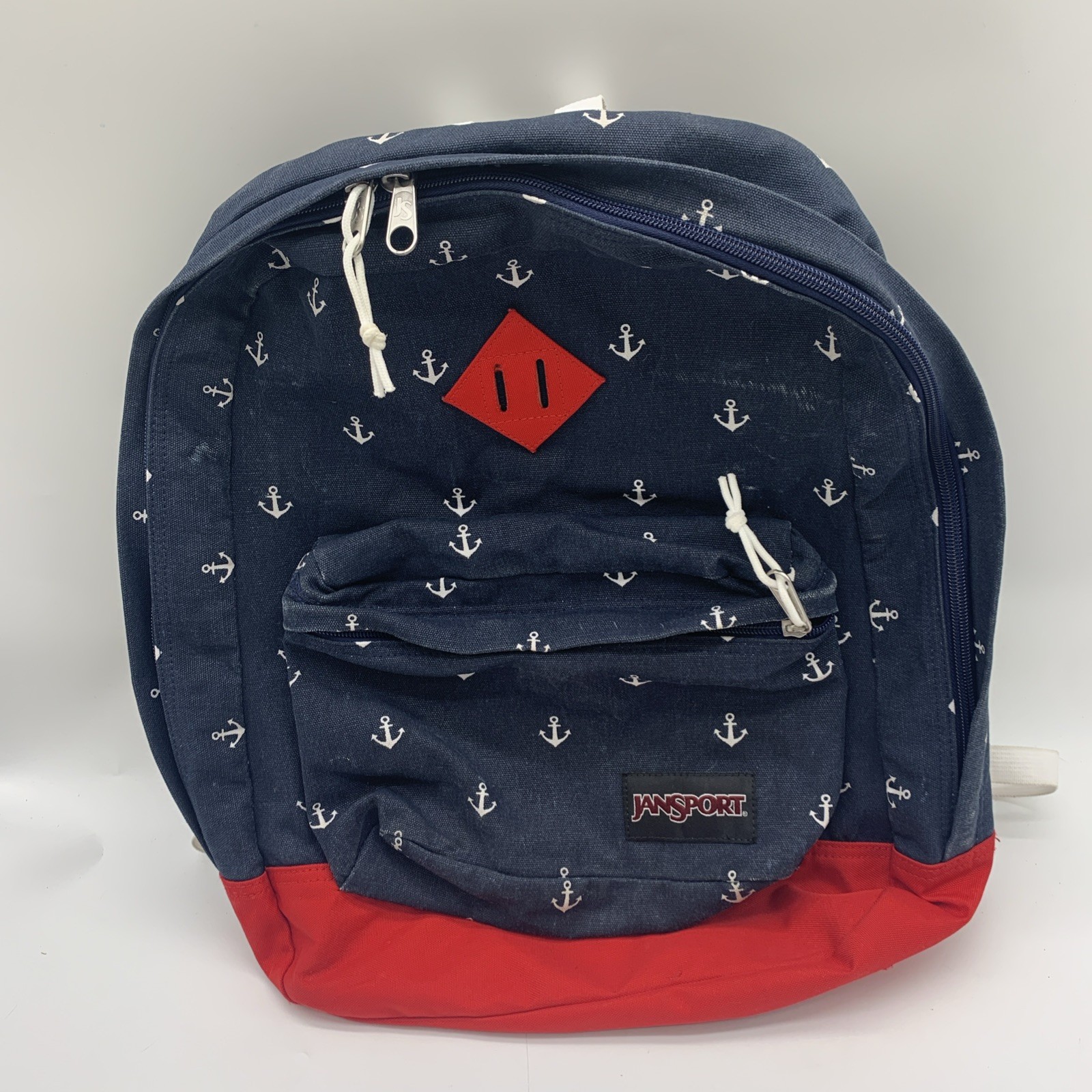 JanSport Backpack Anchors Navy White Red