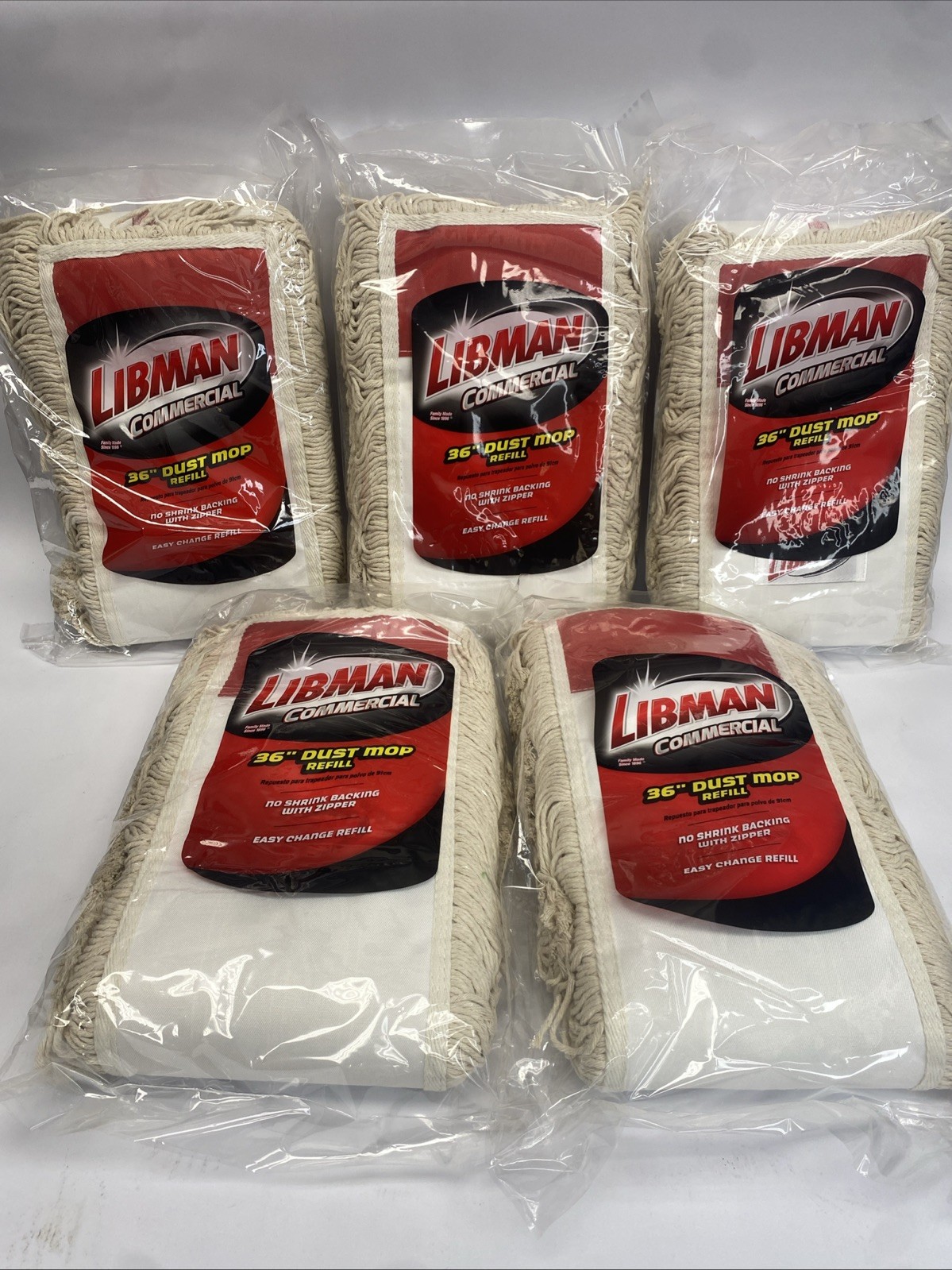 5x Libman Cotton Dust Flat Mop Head Refill, 24 in. x 5 in, Model #925 gallery