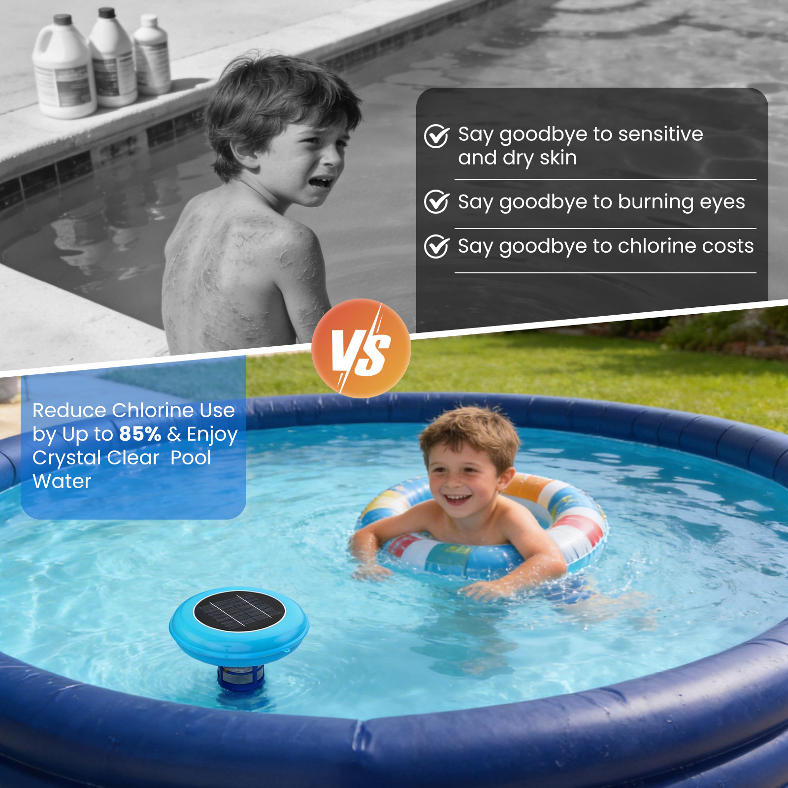 POOLPURE Solar Pool Ionizer, Copper Floating Cleaner, Up to 35,000 Ga,l Blue gallery