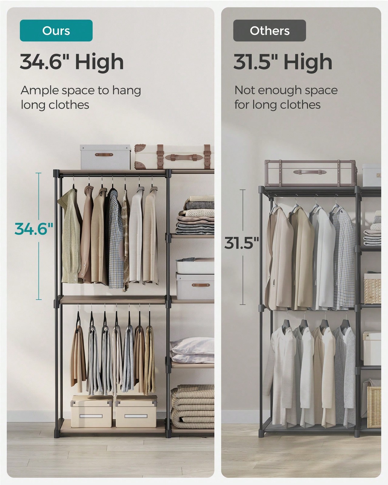 SONGMICS Portable Closet, Freestanding Closet Organizer, Clothes Rack-FGQA gallery