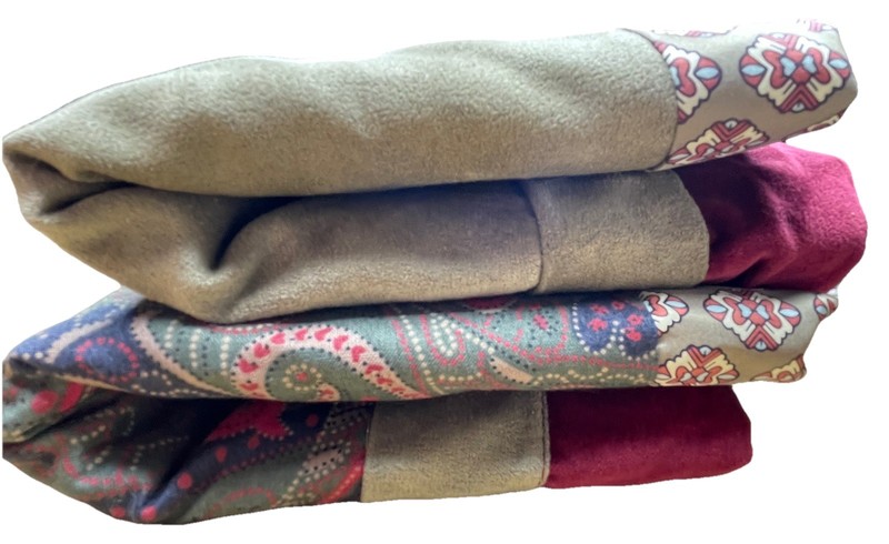 Patchwork Pillow Shams Silk Blend Pair 2 Quilted Floral Standard Boho Rare gallery