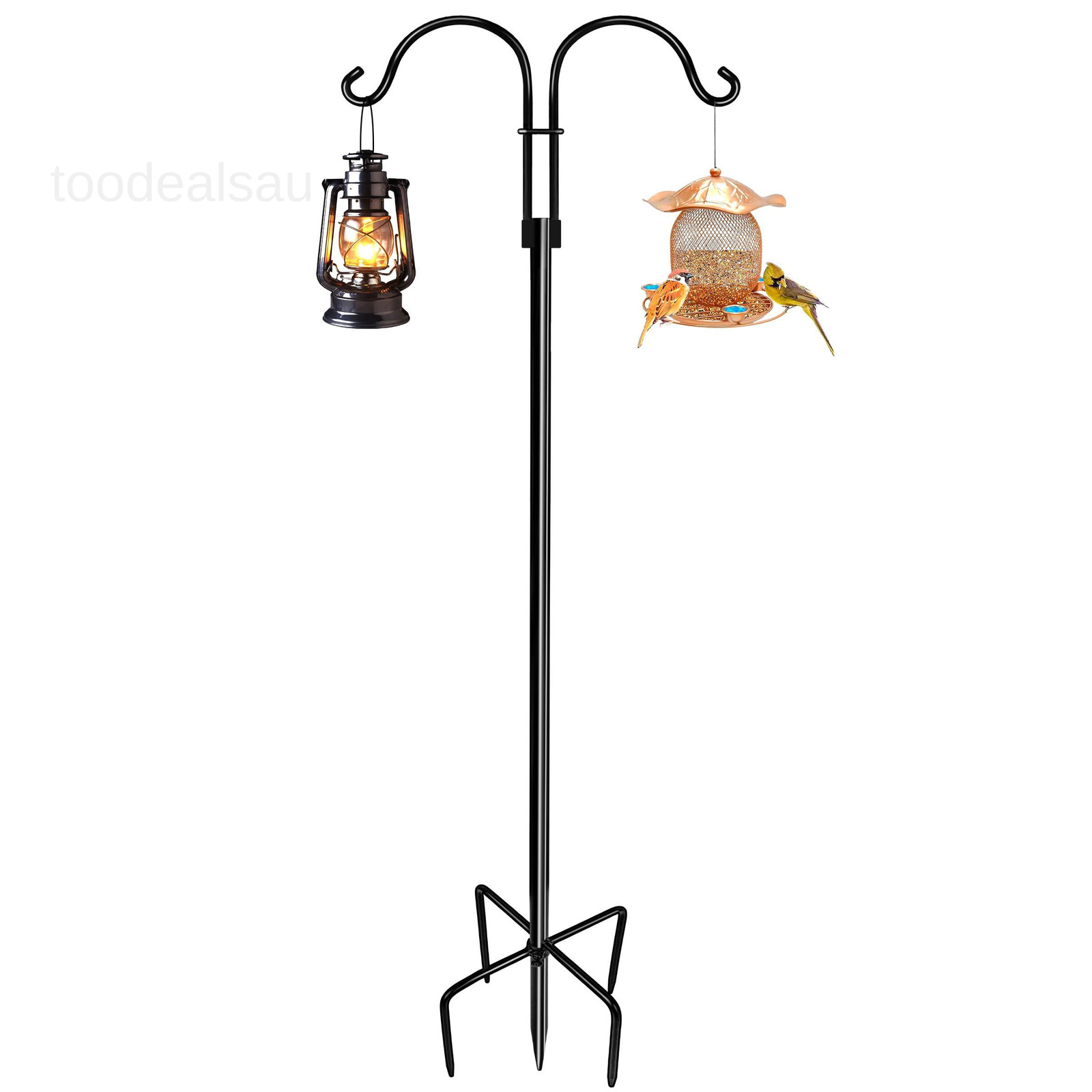 Double Shepherds Hooks for Outdoor (1Pack,76 inch) Heavy 76inch, Black gallery