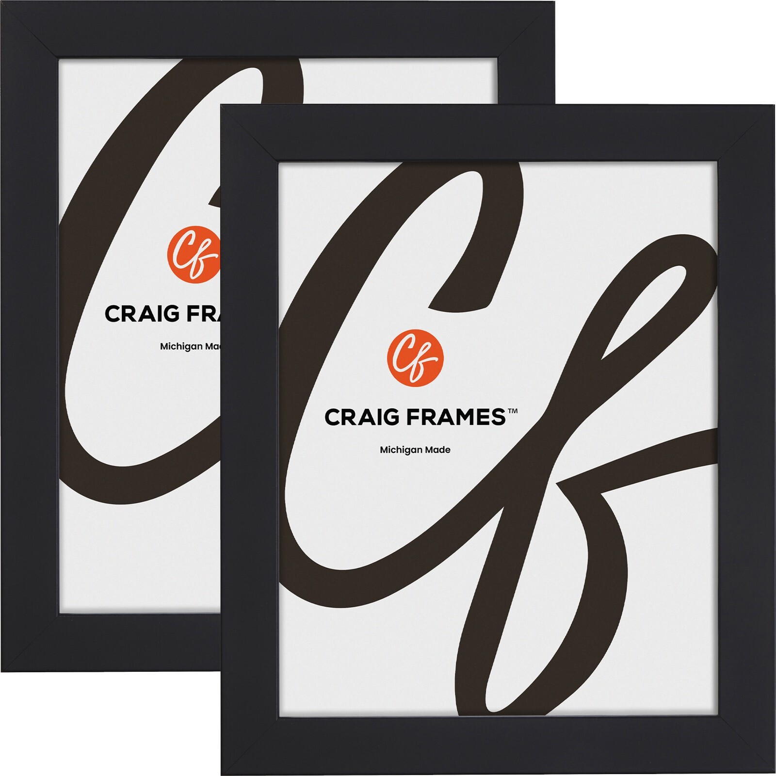 Essentials, Modern 1" Wide Satin Black Picture Frame, Common Sizes, 2-Pack gallery
