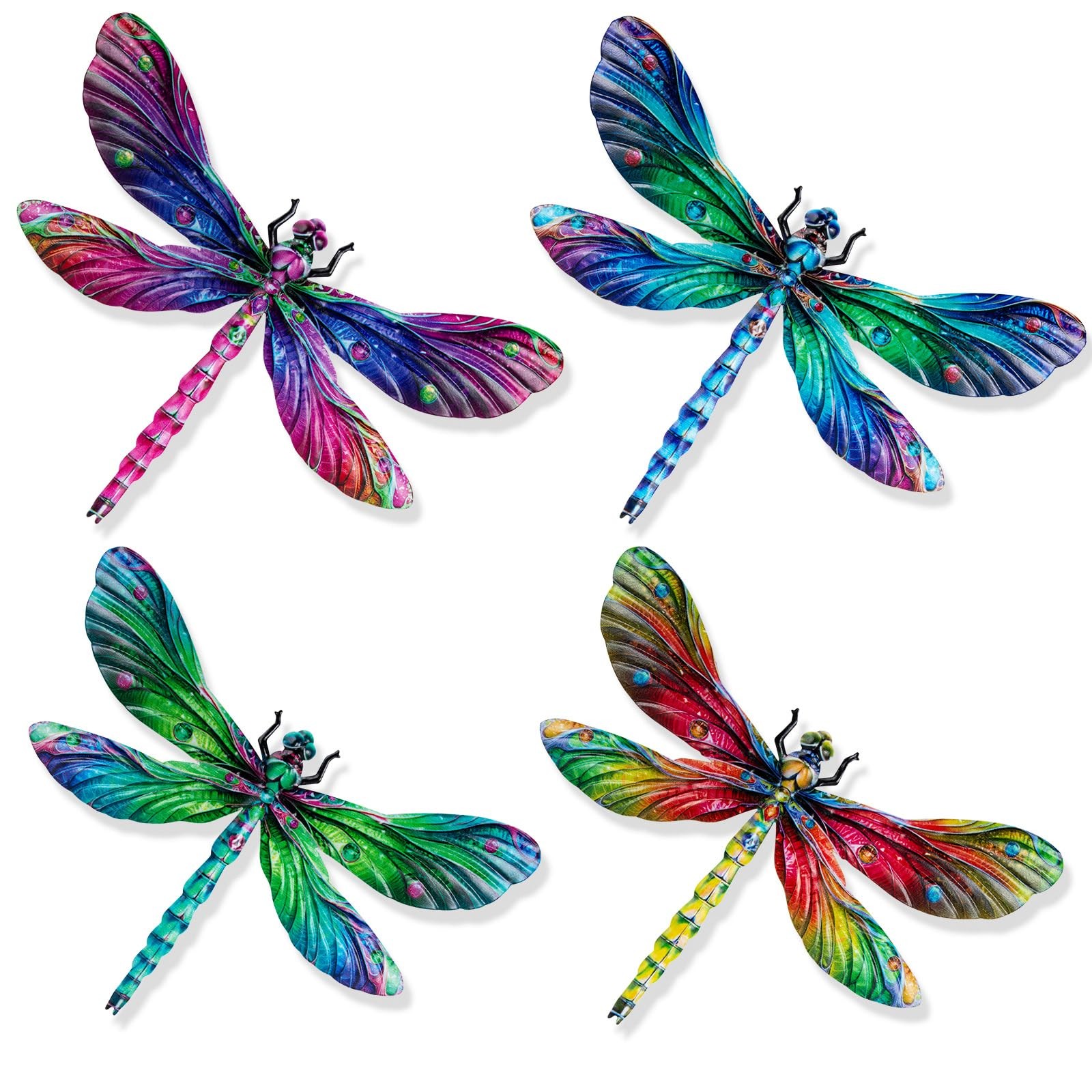 Metal Dragonfly Wall Decor, 9 Inches Dragonfly Outdoor Wall Art for Fence Garden gallery