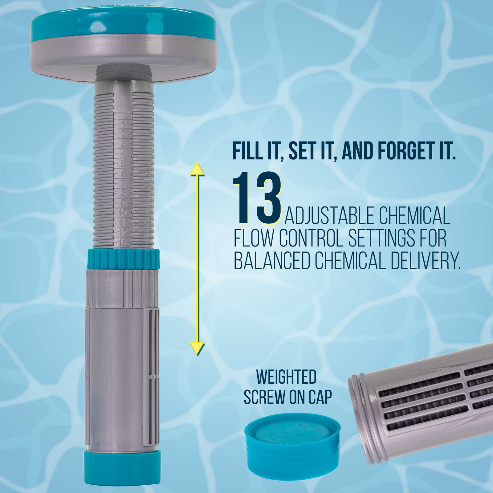 U.S. Pool Supply Floating Spa, Hot Tub, Pool Chemical Dispenser, 13 Settings gallery