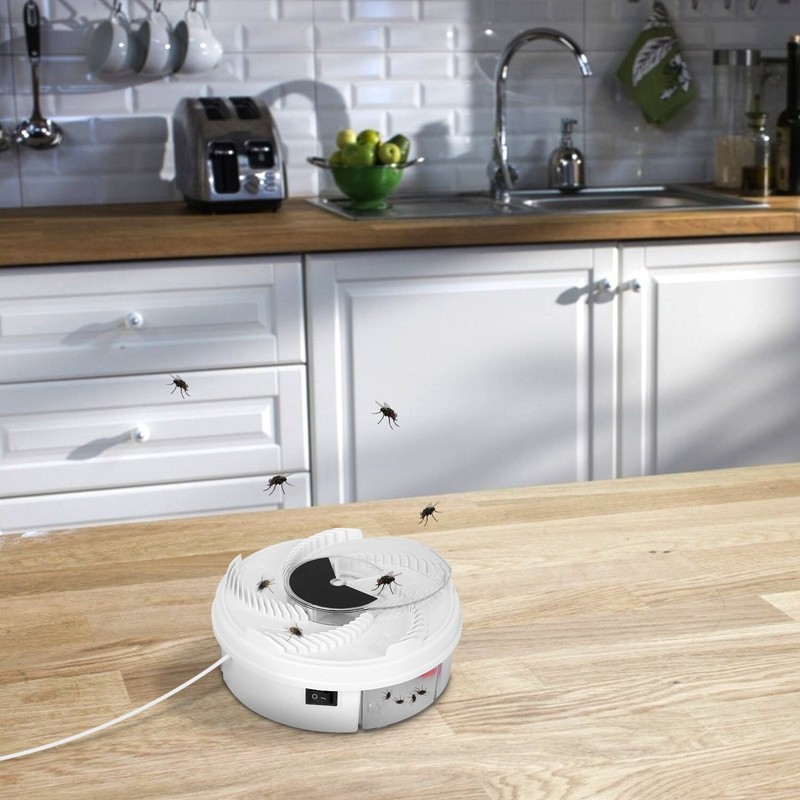 Electric Fly Trap Automatic Fly Catcher Rotating Fly Pest Repellent Kitchen Tool gallery