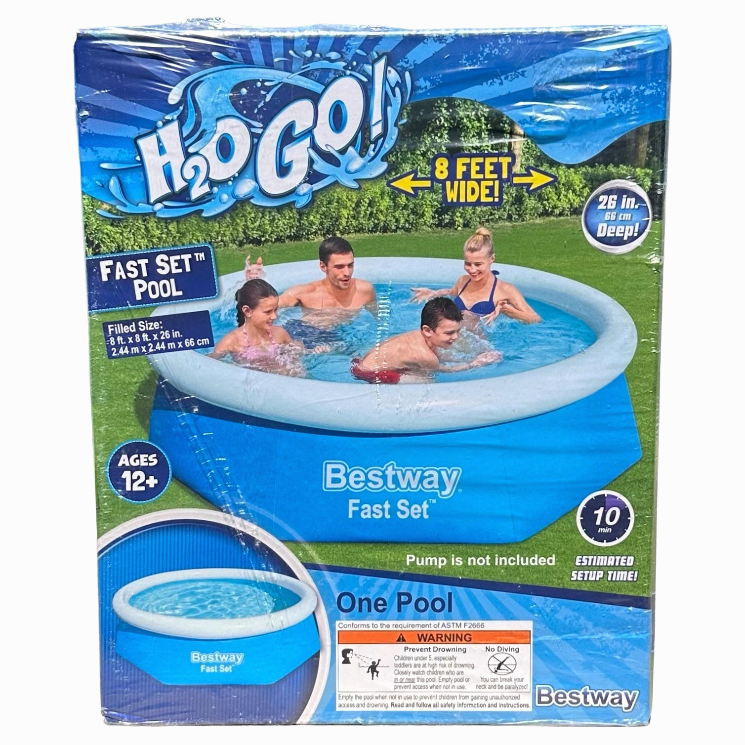 Bestway H2OGO! 8ft Fast Set Inflatable Above Ground Pool 26" Deep 10-Min Setup gallery