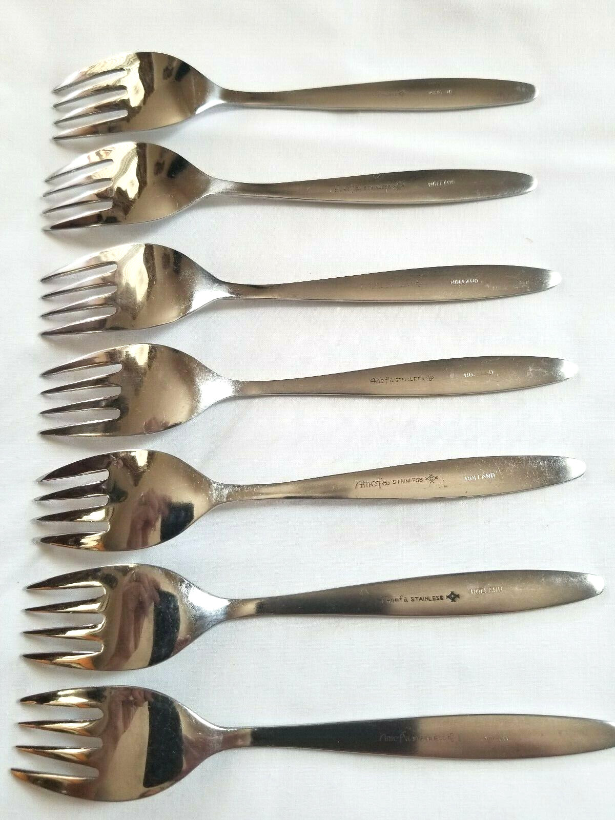 7 AMEFA HOLLAND TULIP TIME Salad Forks 5 7/8" Stainless MCM gallery