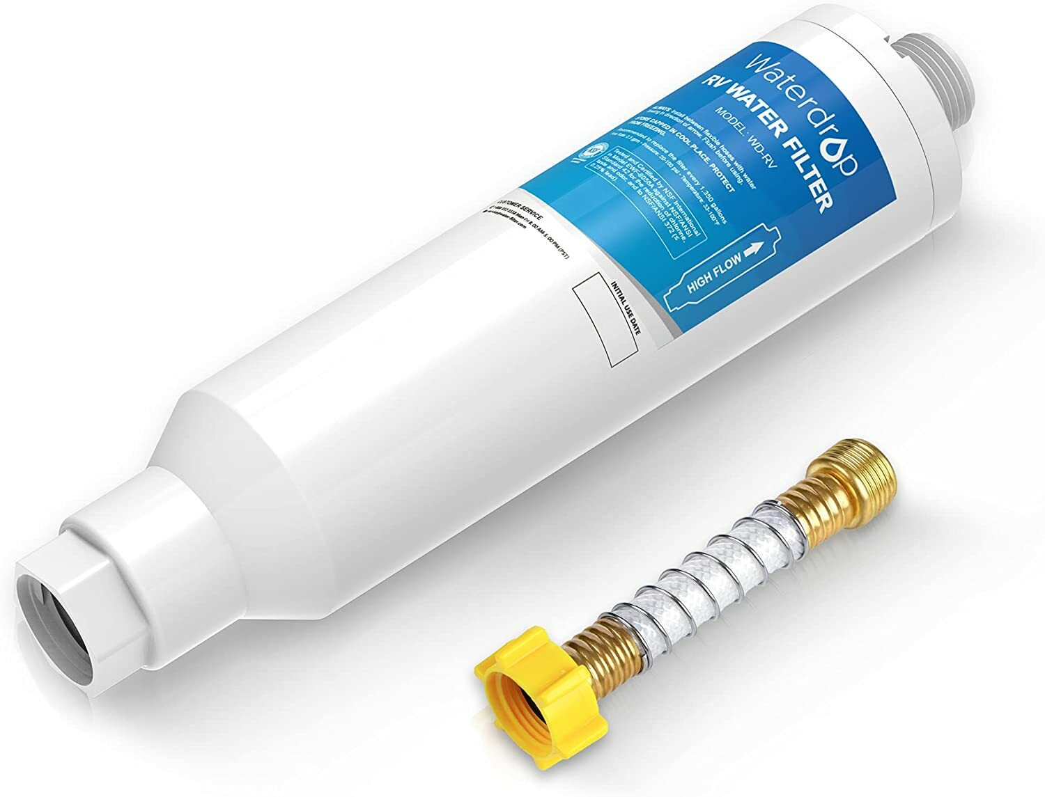 Waterdrop RV Inline Water Filter with Flexible Hose Protector, NSF Certified gallery