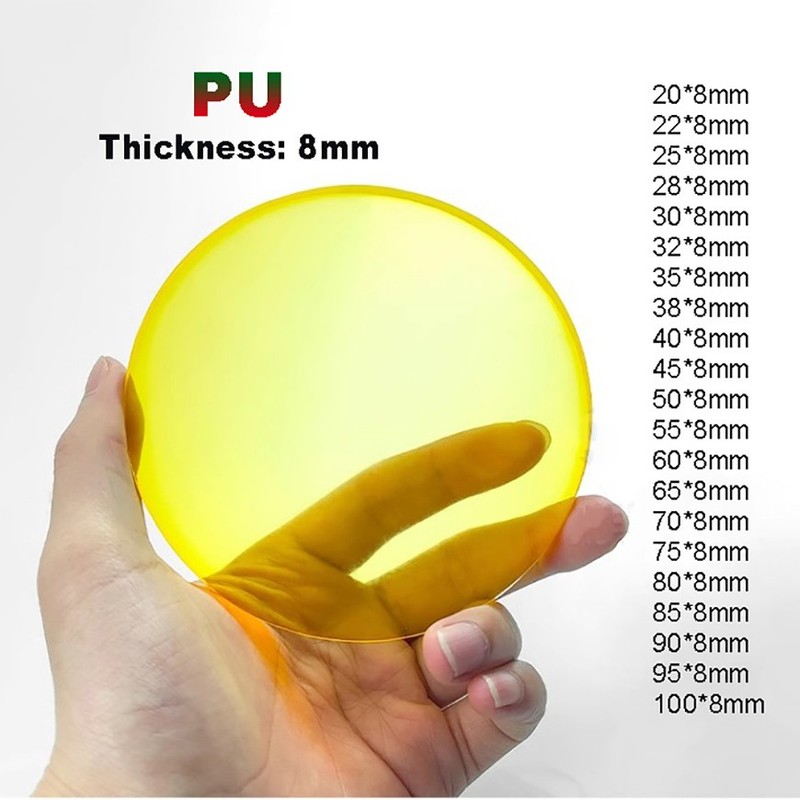 8mm Thick Round Polyurethane PU Disc Discs Damping Pads Sheet | Φ 20mm-100mm gallery