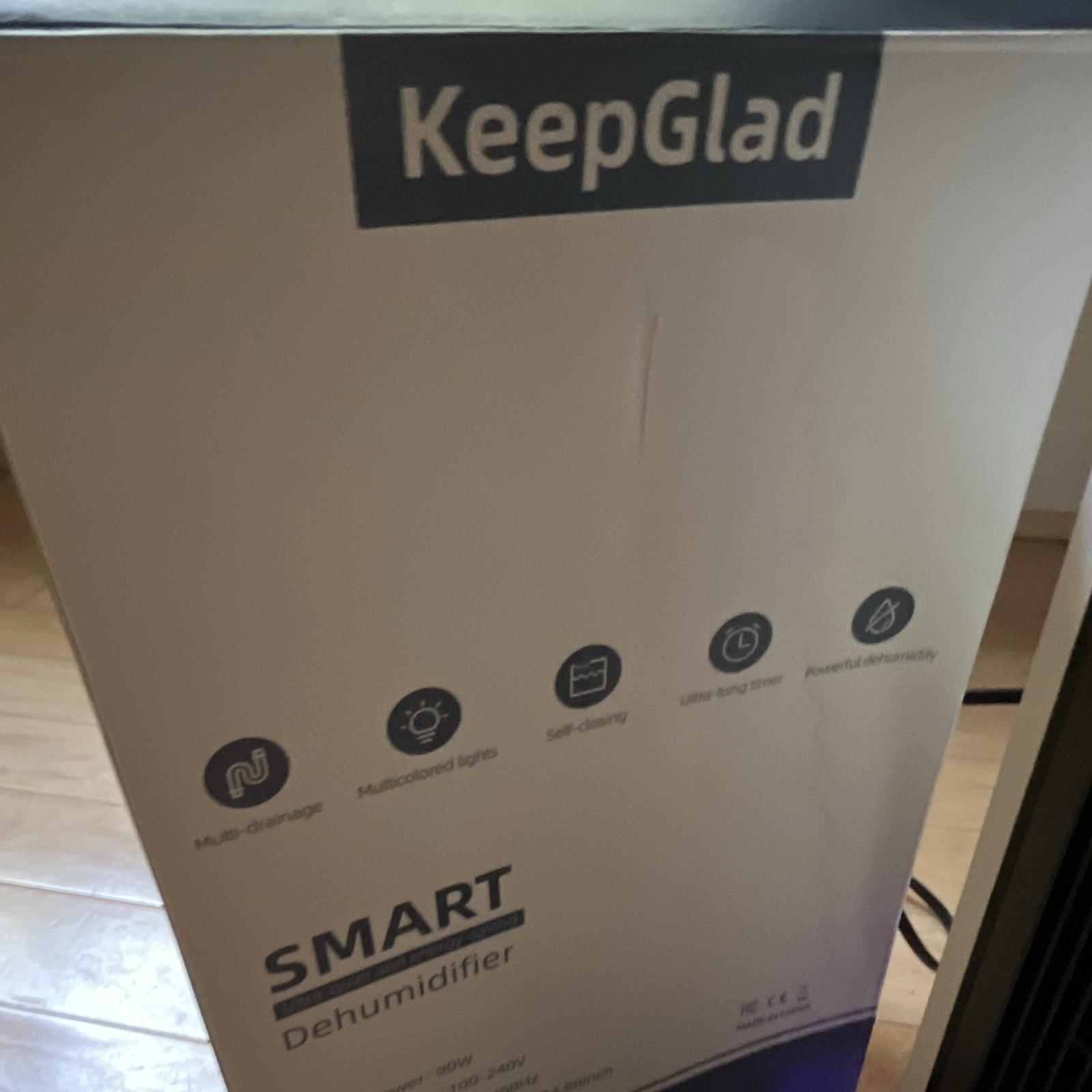 KeepGlad RX02-B Compact Tabletop Dehumidifier 2000mL Digital Display Drain gallery
