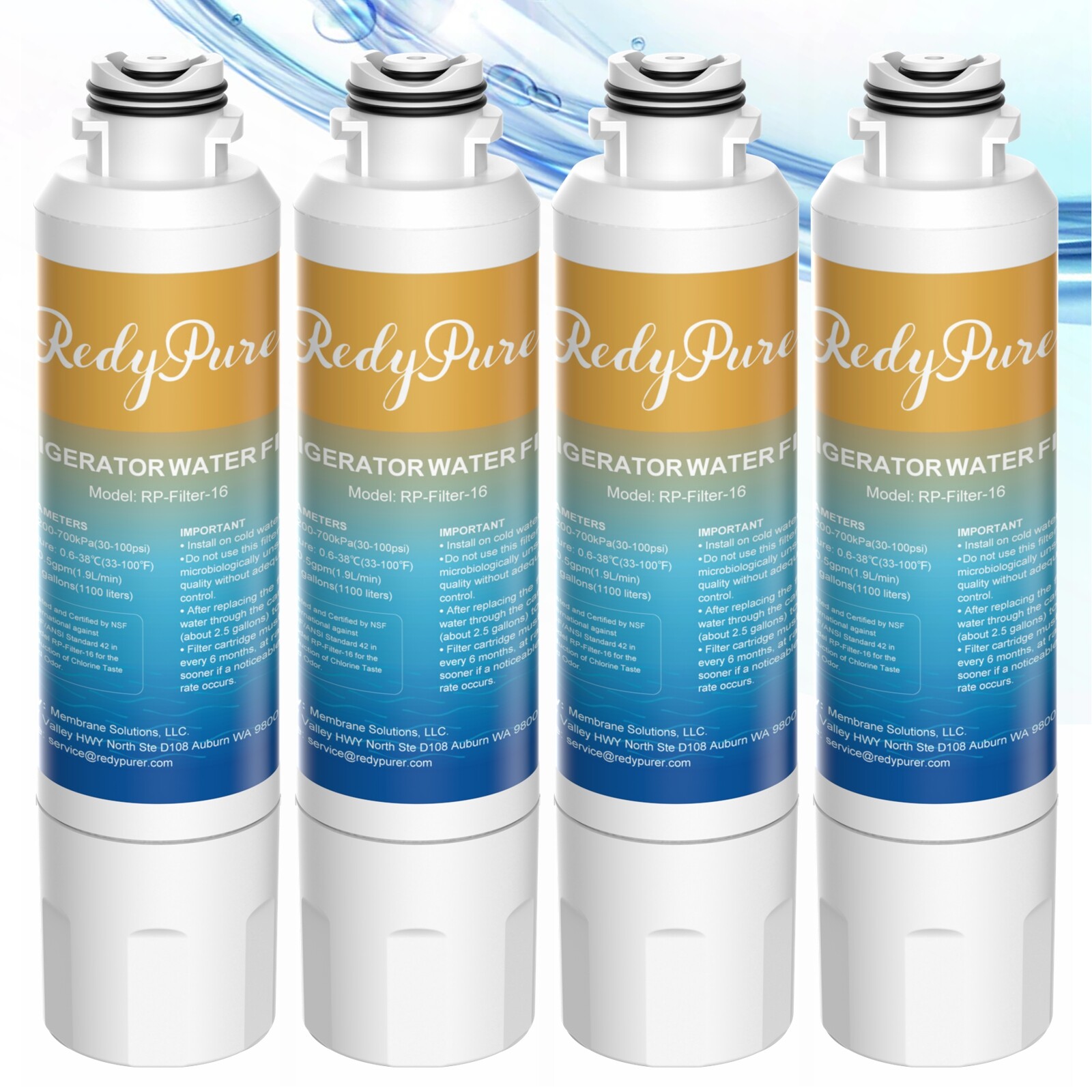 4 PACK Fit For Samsung DA29-00020B Refresh R-9101 Refrigerator Ice/ Water Filter gallery