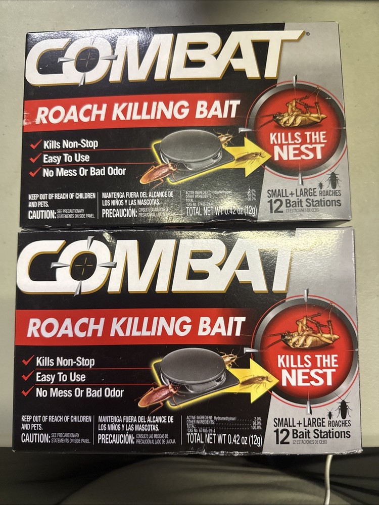 Combat MAX 12 ROACH KILLING BAIT STATION Kills The Nest 2 Pack