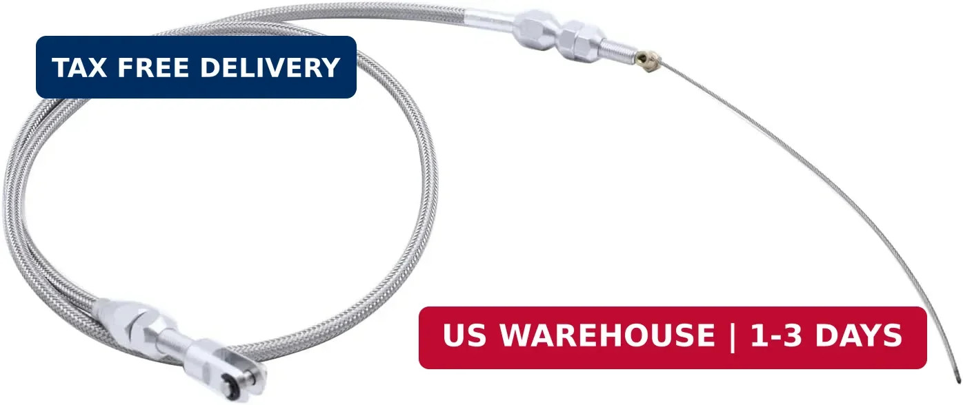 1 Set SHLPDFM Silver LS Engine Throttle Cable 36" Braided Stainless Steel Thrott gallery