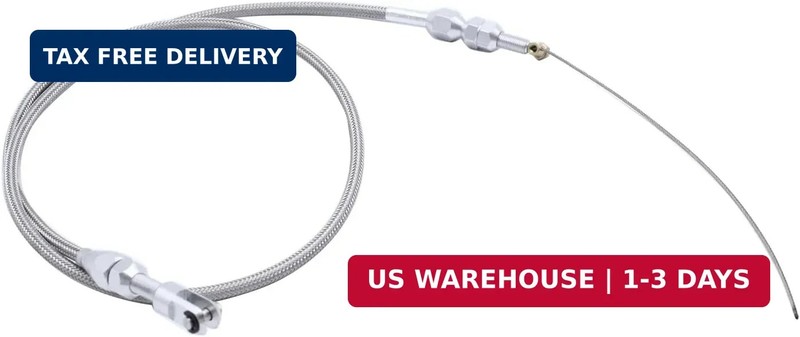 1 Set SHLPDFM Silver LS Engine Throttle Cable 36" Braided Stainless Steel Thrott gallery