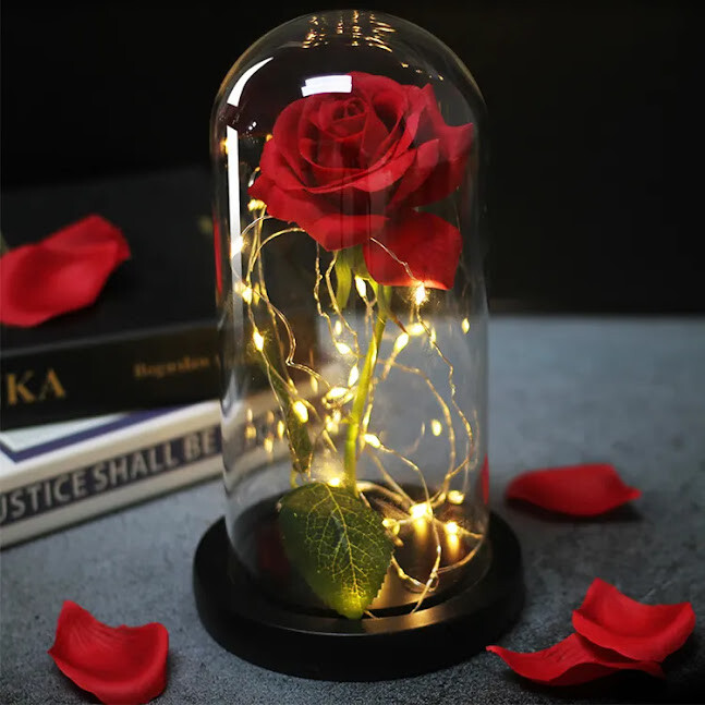Beauty and The Beast Rose LED Enchanted Galaxy Rose Eternal Flower Lighted Décor gallery