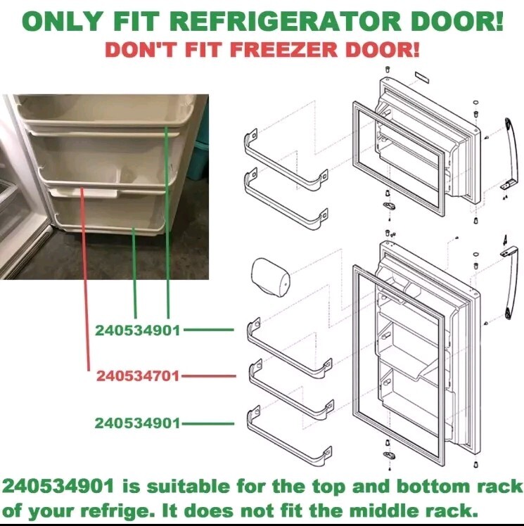 Replacement 240534901 Refrigerator Door Shelf Bin For Frigidaire/Kenmore 2 pack gallery