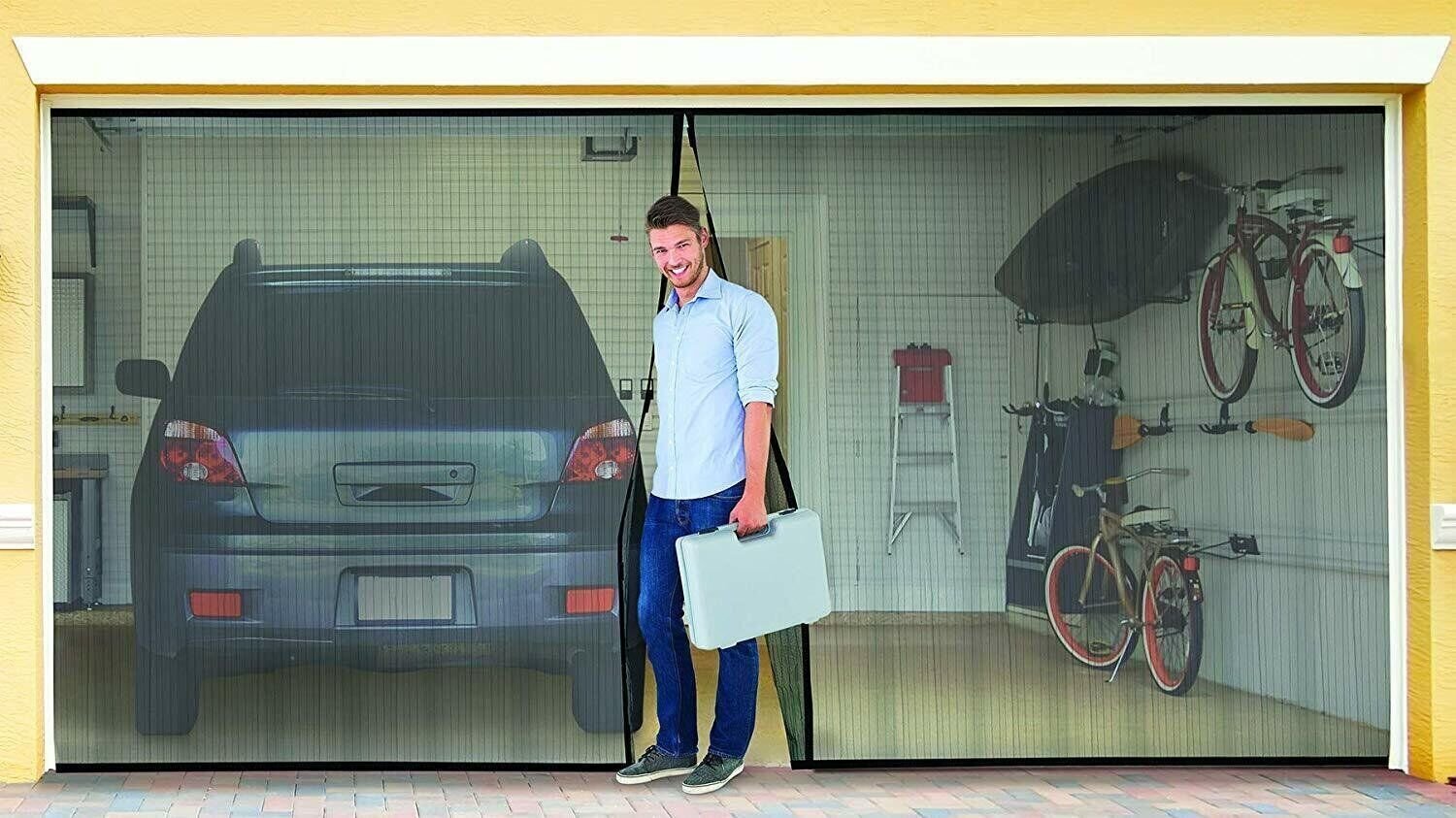 Double Garage Door Screen Magnet Bottom Insect Bug Mesh 16ft. x 7ft NEW gallery