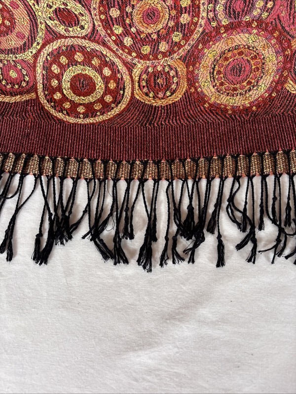 Fringed Multicolored Table Runner 62” X 23” gallery