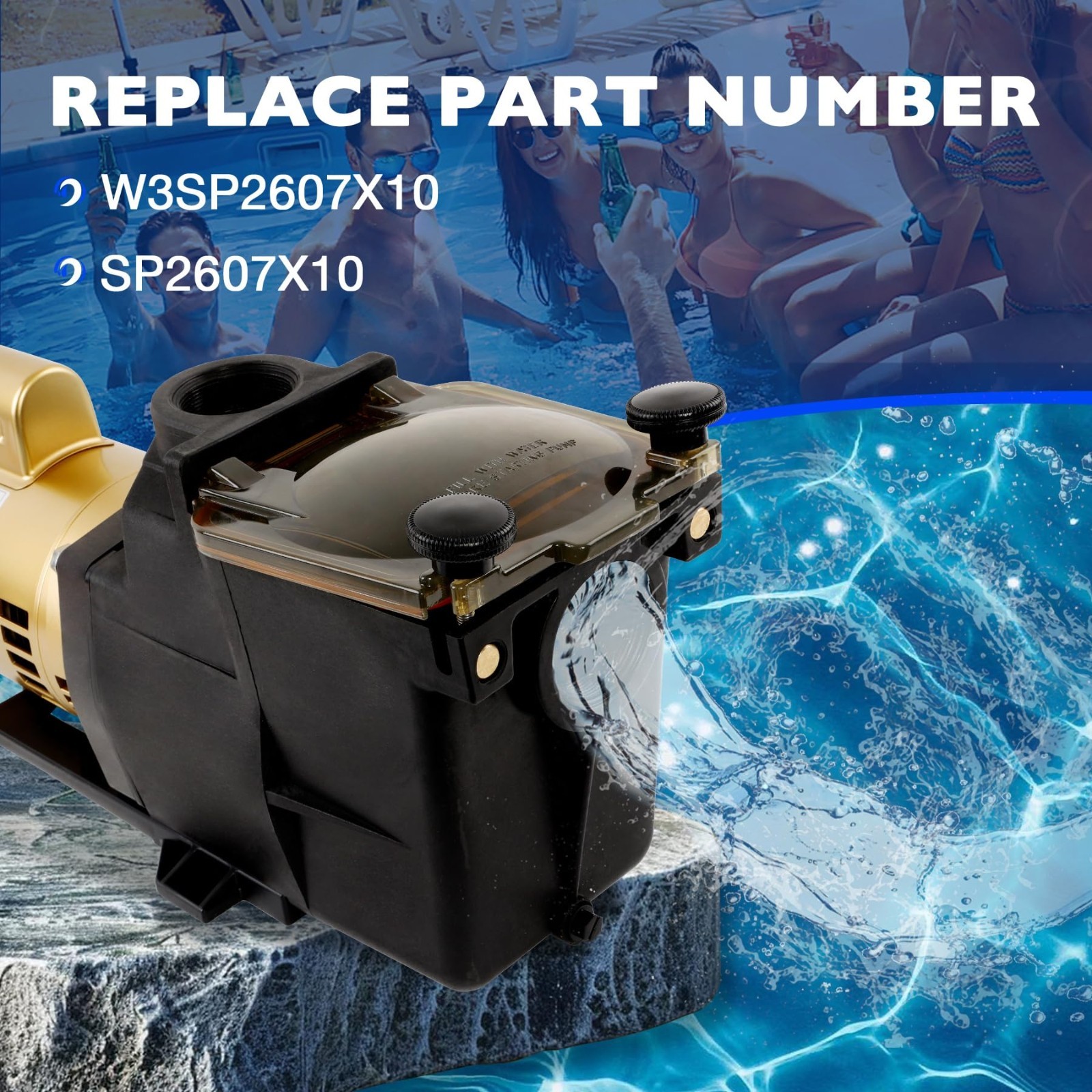 Single Speed Super Pump for Hayward SP2607X10 Pool Pump W3SP2607X10 gallery