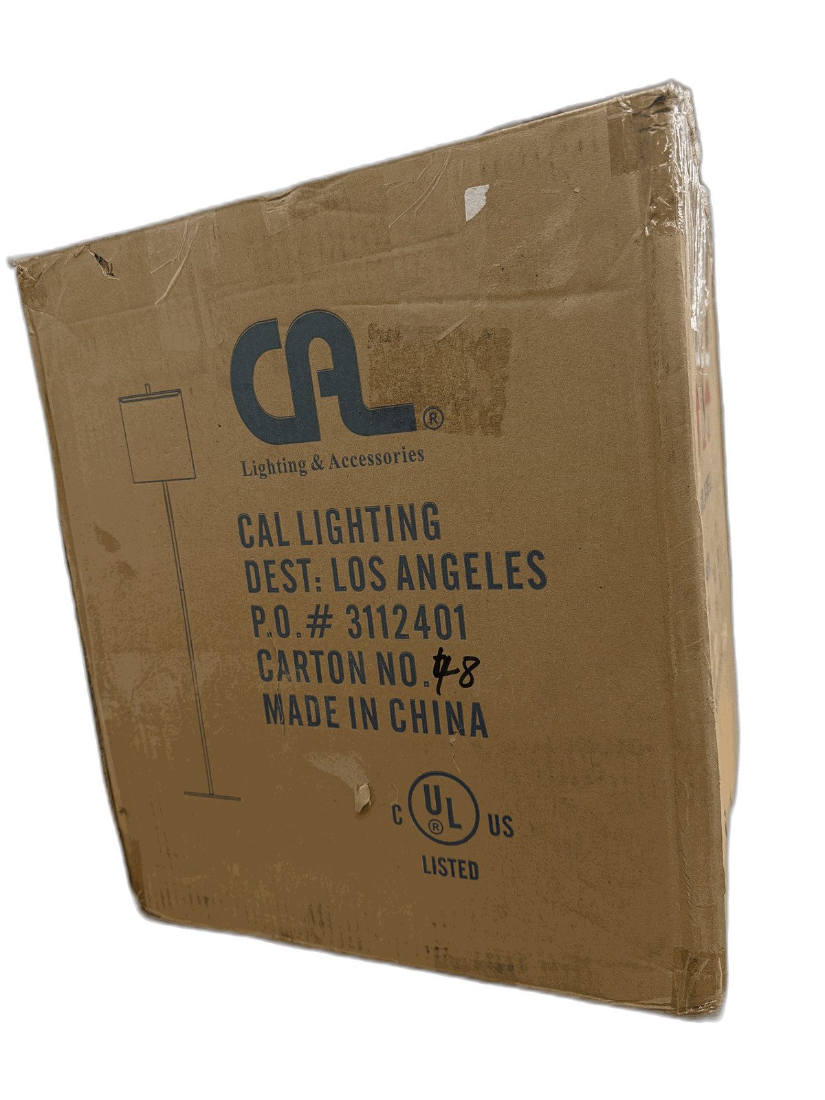 CAL Lighting 62.5 in. Height Painted Silver Standard Floor Lamp With Linen Shade gallery