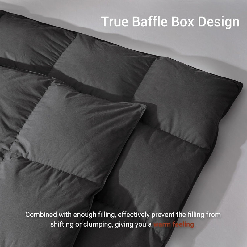 Oversized Grey Goose Down Comforter, 750+ Fill Power, 1200TC Cotton Blend gallery