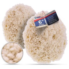 6 100% Wool Hook & Loop Grip Buffing Pad for Compound Cutting & Polishing (Pack