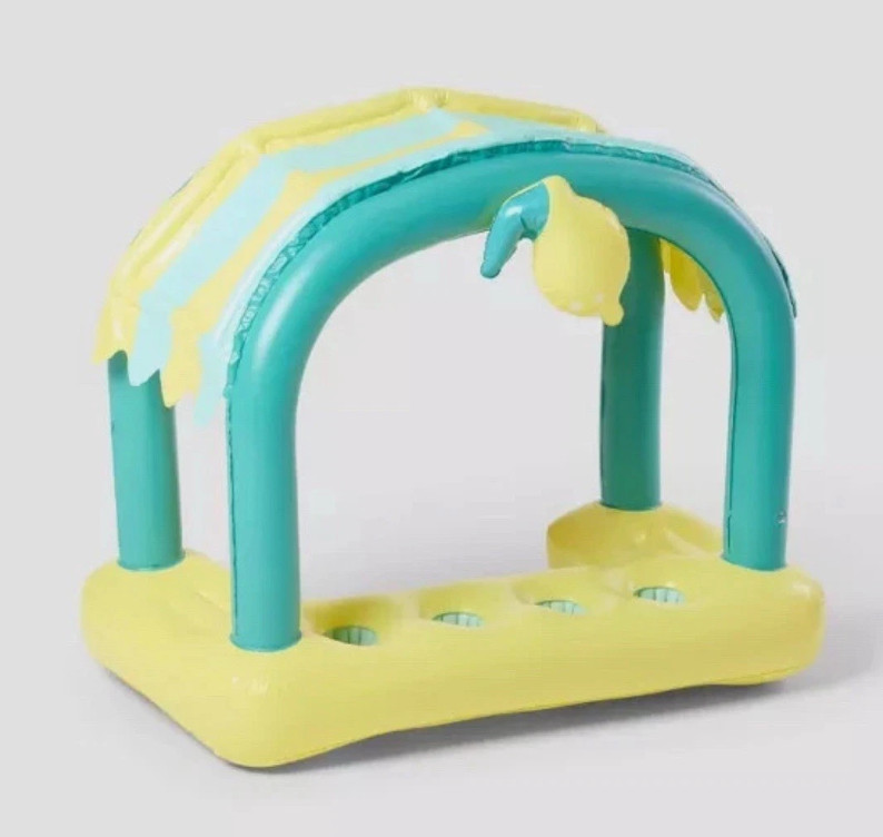 Sun Squad Inflatable Pool Cabana Float w/ Serving Station 4 Cup Holders New A16 gallery