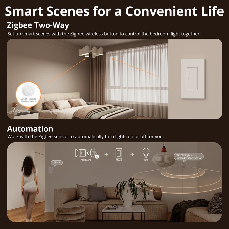 SONOFF Zigbee Smart Light Wall Switch Detach Relay Mode Work with Home Assistant gallery