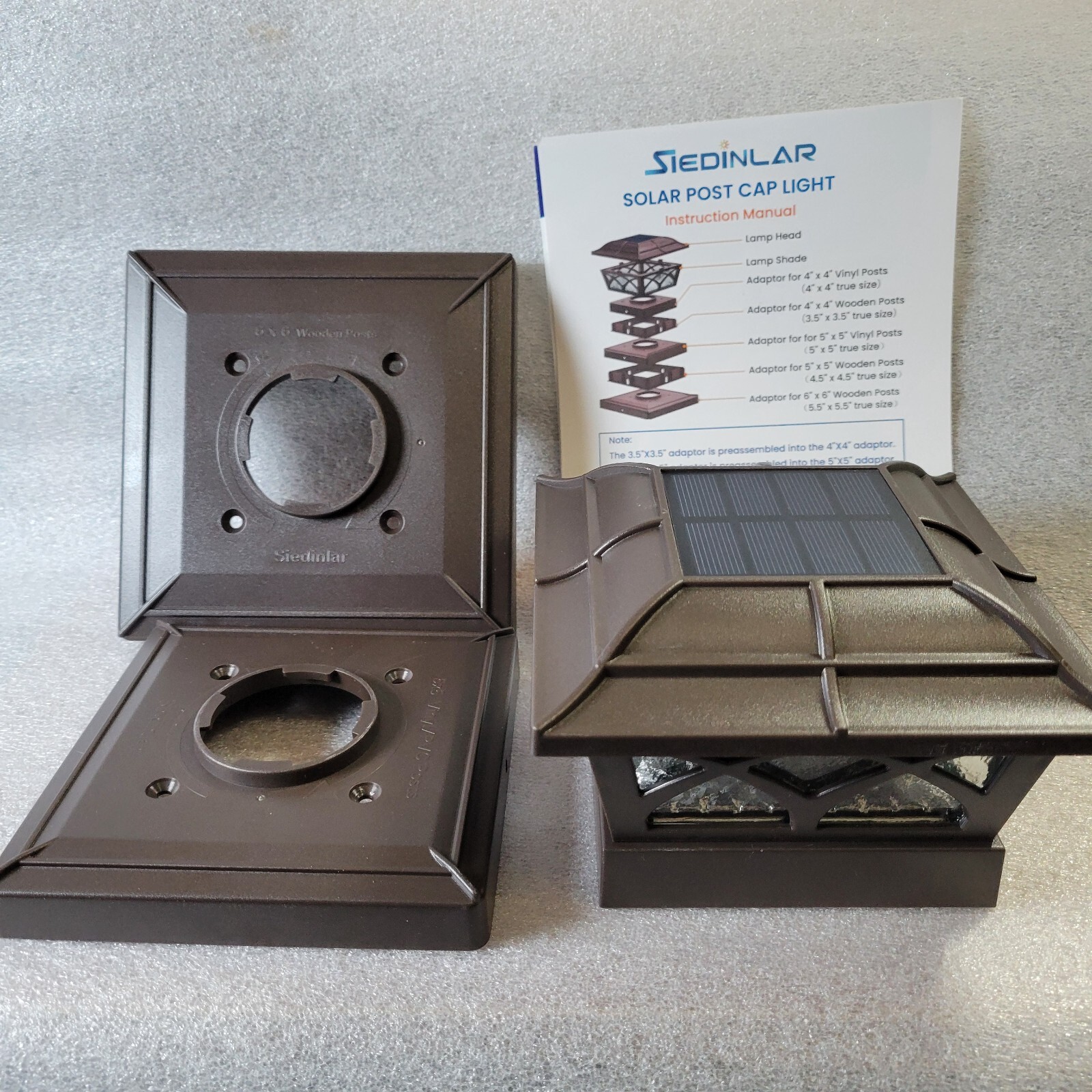 6 PCS Solar Post Cap LED Lights Outdoor Glass 2 Color Modes for 4x4 5x5 6x6 Post gallery